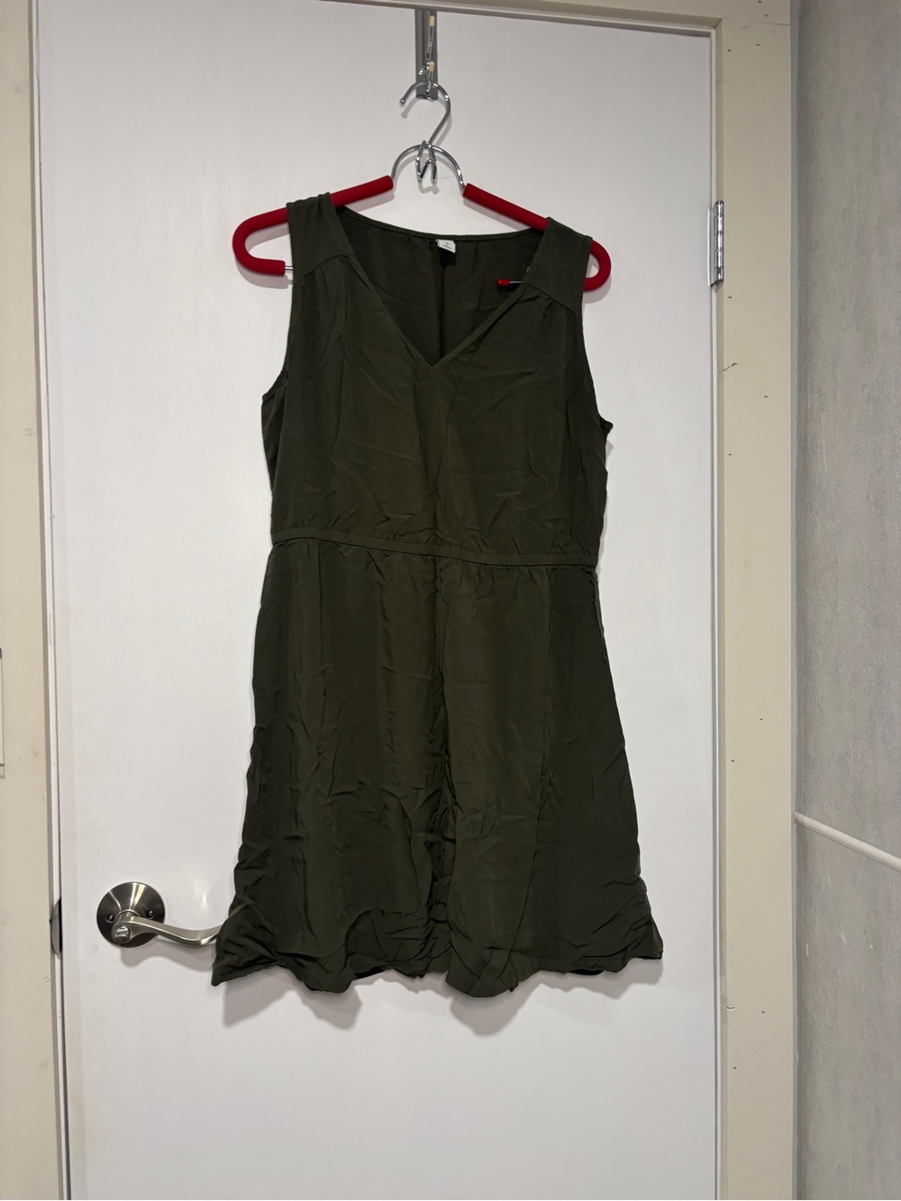 Old Navy Olive Green Sleeveless V-Neck Dress